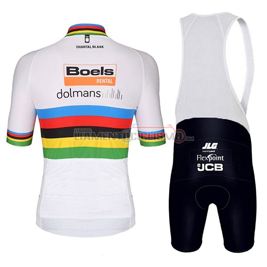 Abbigliamento Ciclismo Uci World Champion Leader Boels dolmans Manica Corta 2018 Bianco